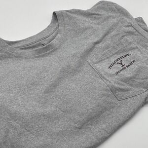 Yellowstone Dutton Ranch Long Sleeve T Shirt Mens 2XL Gray Pocket Cotton Blend‎
